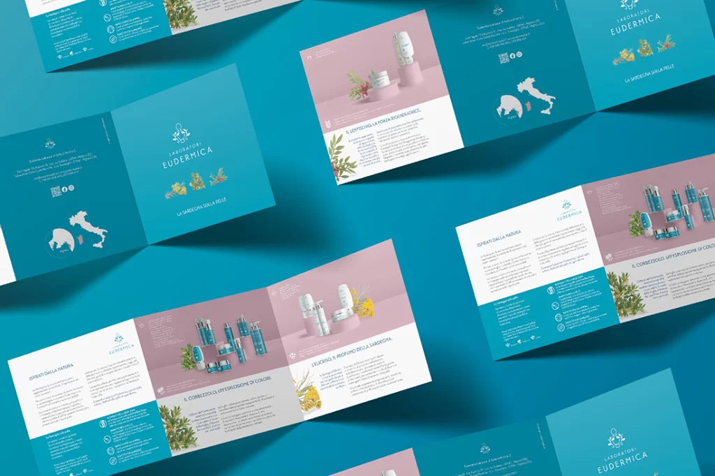Anteprima della brochure realizzata per Laboratori Eudermica.