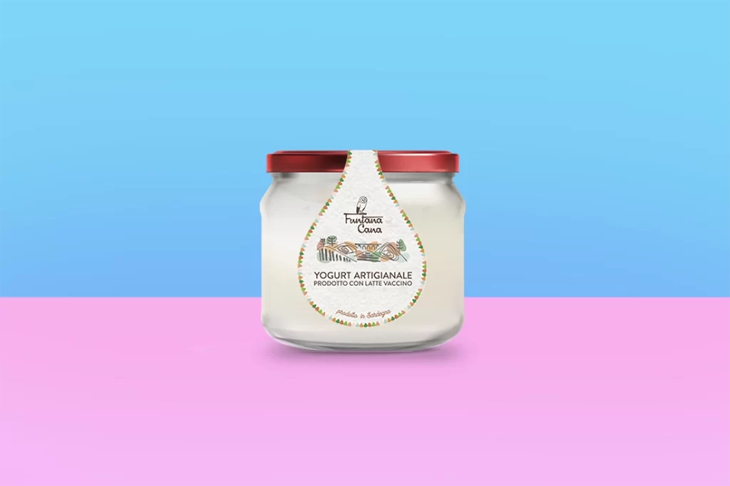 Packaging per yogurt artigianale Funtana Cana.