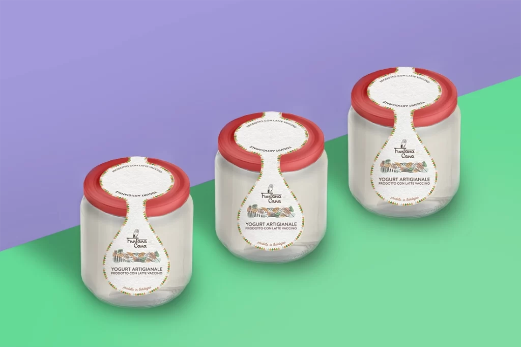 Packaging per yogurt artigianale Funtana Cana.