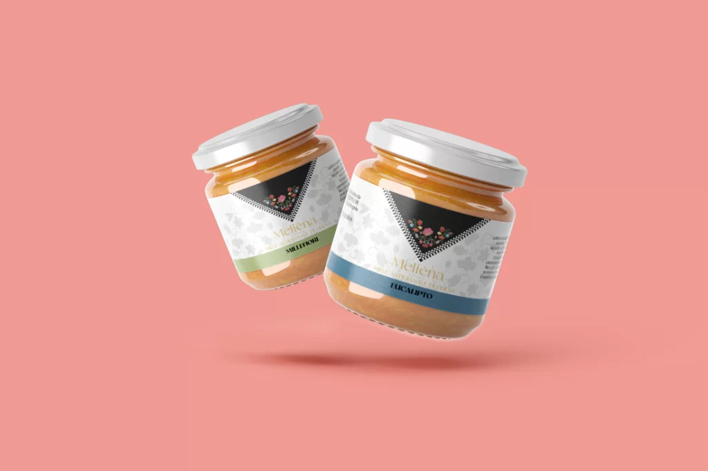 Packaging realizzati per Melièna, un miele Artigianale realizzato ad Oliena nel cuore della Sardegna.