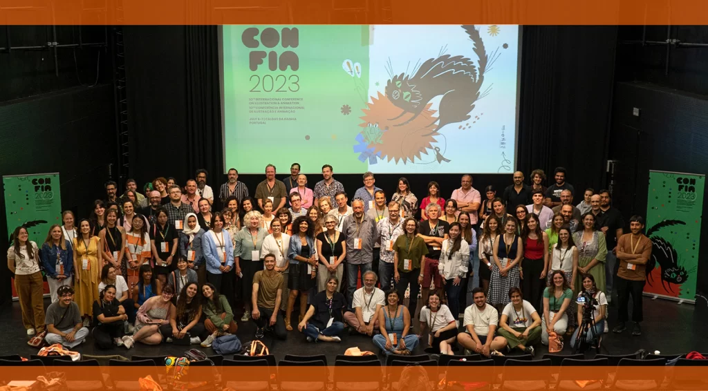 Foto di gruppo per l'evento "Confia 2023, 10th international conference on illustration and animation".